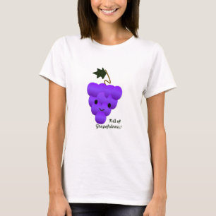 Cute and Funny Full of Grapefulness Grapes T-shirt