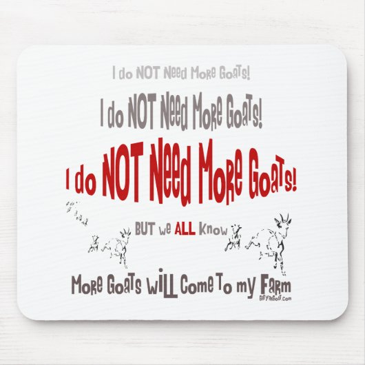 Cute and Funny Goat Mousepad Muismat (Voorkant)