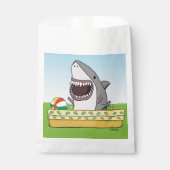 Cute and Funny Happy Shark in Pool Bedankzakje (Voorkant)
