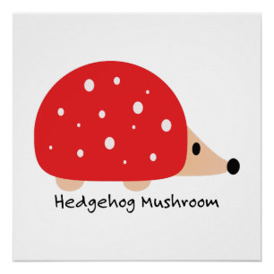 Cute and Funny Hedgel Mushroom Perfect Poster
