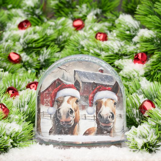 Cute and Funny Horses in Snow Christmas (Noël)