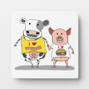 Cute and Funny Koe and Pig Friends Fotoplaat