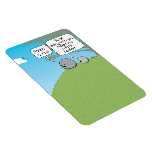 Cute and Funny Little Boulder Ready to Roll Square Magneet (Rechterzijde)