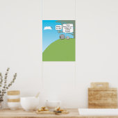 Cute and Funny Little Boulder Ready to Roll Square Poster (Keuken)