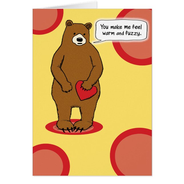 Cute and Funny Love Card: Warm en Fuzzy (Voorkant)