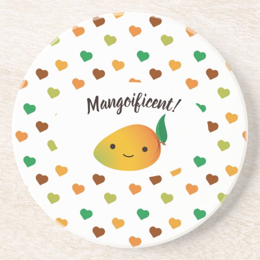 Cute and Funny Mangoificent Mango Zandsteen Onderzetter (Voorkant)