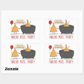 Cute and Funny Nacho Pool Party in Salsa Rechthoekige Sticker (Vel)