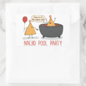 Cute and Funny Nacho Pool Party in Salsa Rechthoekige Sticker (Tas)