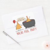 Cute and Funny Nacho Pool Party in Salsa Vierkante Sticker (Envelop)