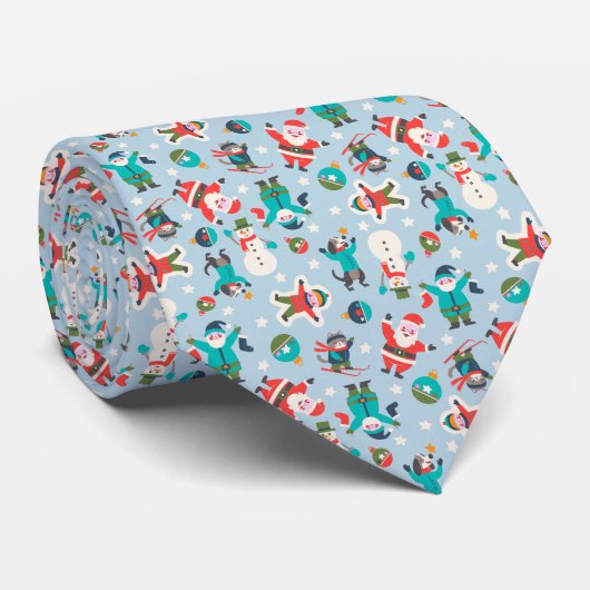 Cute and funny Non-Directional Christmas Ditsy Stropdas (Opgerold)