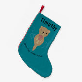 Cute and Funny Otterly Schattige Otter Kleine Kerstsok (Voorkant (Hangend))