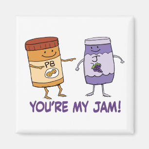 Cute and Funny Peanut Butter Je bent mijn jam Magneet