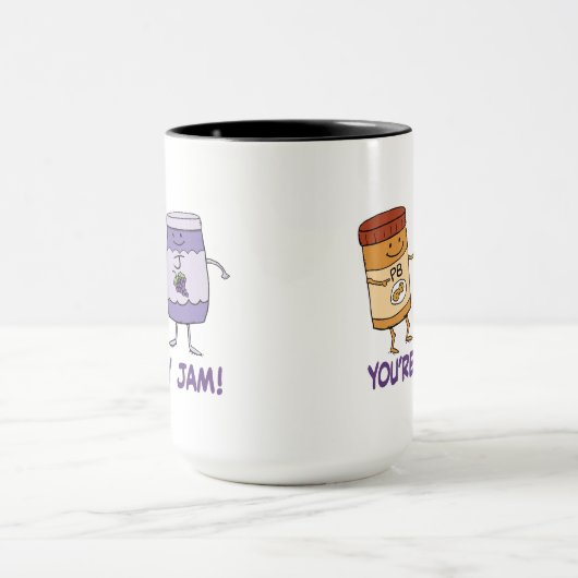 Cute and Funny Peanut Butter Je bent mijn jam Mok (Midden)