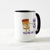 Cute and Funny Peanut Butter Je bent mijn jam Mok (Voorkant rechts)