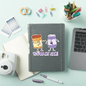 Cute and Funny Peanut Butter Je bent mijn jam Sticker (iPad Cover)
