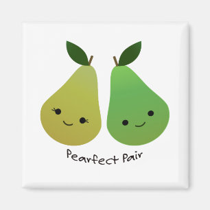 Cute and Funny Pearfect Pair Pears Magneet