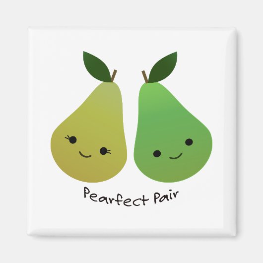 Cute and Funny Pearfect Pair Pears Magneet (Voorkant)