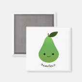 Cute and Funny Pearfect Pear Magneet (Voorkant / Achterkant)