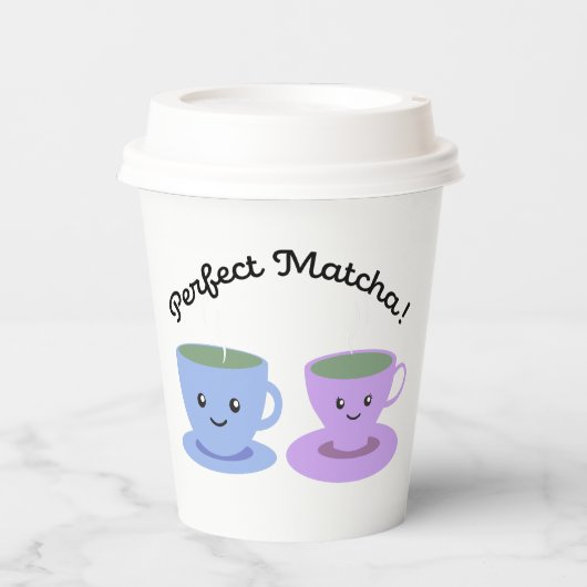 Cute and Funny Perfect Matcha Papieren Bekers (Voorkant)