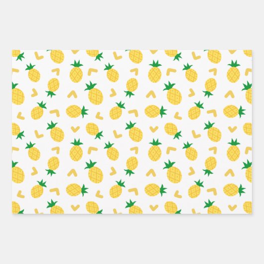 Cute and Funny Pineapple Pattern Inpakpapier Vel (Voorkant)
