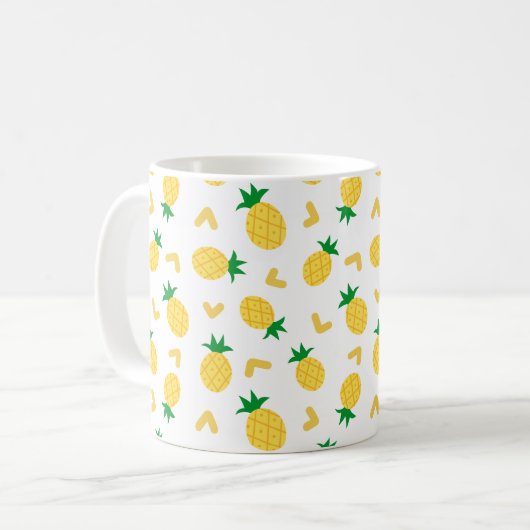 Cute and Funny Pineapple Pattern Koffiemok (Voorkant links)