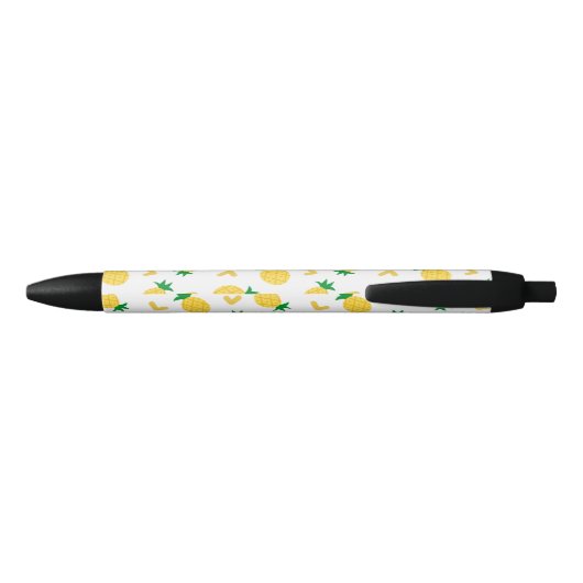 Cute and Funny Pineapple Pattern Zwarte Inkt Pen (Achterkant)