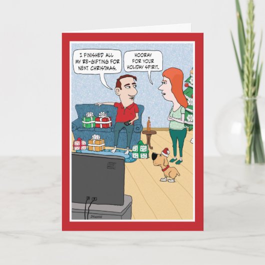 Cute and Funny Re-gifting Kerstmis Kaart (Voorkant)