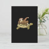 Cute and Funny Schattig Sloth and Turtle Kaart (Staand voorkant)