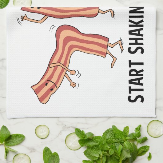 Cute and Funny Shakin Your Bacon Dancers Theedoek (Gevouwen)