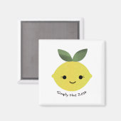 Cute and Funny Simply the Zest Kawaii Lemon Magneet (Voorkant / Achterkant)