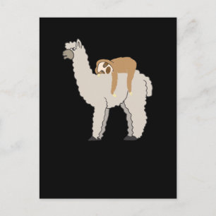 Cute and Funny Sleepy Sloth and Llama Briefkaart