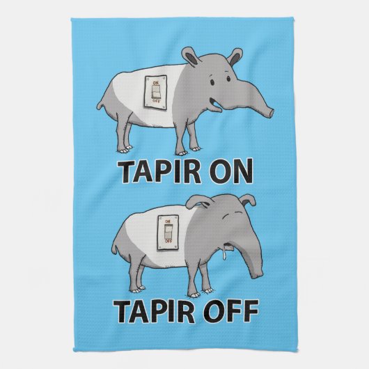 Cute and Funny Tapir on Tapir off Theedoek (Verticaal)