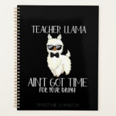 Cute and Funny Teacher Llama | Aangepaste naam Planner (Voorkant)
