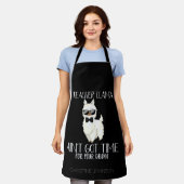 Cute and Funny Teacher Llama | Aangepaste naam Schort (Gedragen)