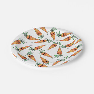 Cute and Funny Waterverf Carrot met zonnebril Papieren Bordje