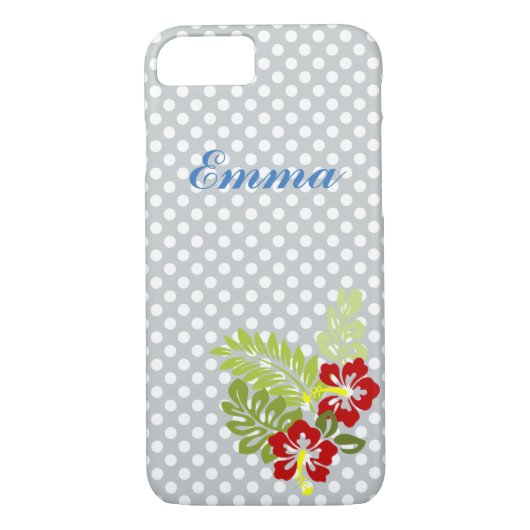 Cute and Girly Polka Dot Pattern Monogram Aangepas Case-Mate iPhone Case (Achterkant)