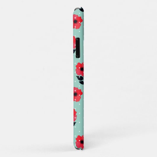 Cute and Girly Red Flowers Pattern Case-Mate iPhone Case (Achterkant/rechts)