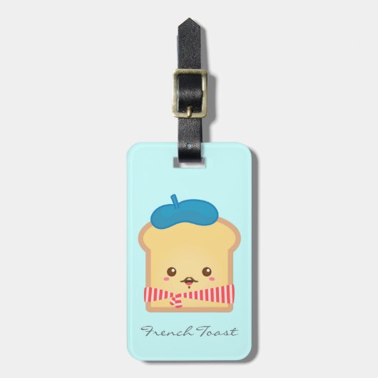 Cute and Happy French toast Bagagelabel (Voorkant verticaal)