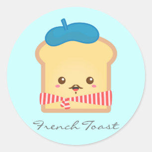 Cute and Happy French toast Ronde Sticker