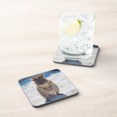 Cute and happy Quokka op het strand in Australië Bier Onderzetter (Rechterzijde)