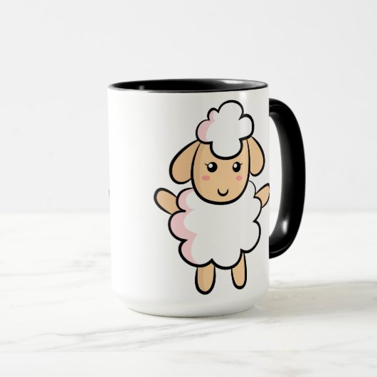 Cute and Happy Sheep Mok (Voorkant rechts)