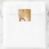 Cute and imaginative illustration vierkante sticker (Tas)