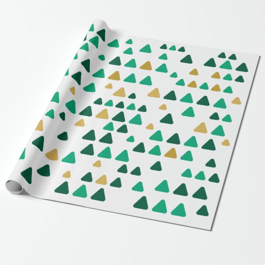 Cute and Minimalistic Green and Golden Woods Cadeaupapier (Uitgerold)
