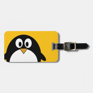Cute and Modern Cartoon Penguin Bagagelabel