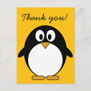Cute and Modern Cartoon Penguin Briefkaart