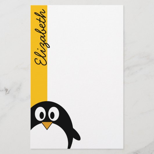 Cute and Modern Cartoon Penguin Briefpapier (Voorkant)