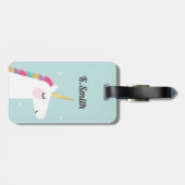 Cute and Modern Rainbow Unicorn Bagagelabel (Achterkant horizontaal)