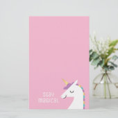 Cute and Modern Rainbow Unicorn Briefpapier (Staand voorkant)