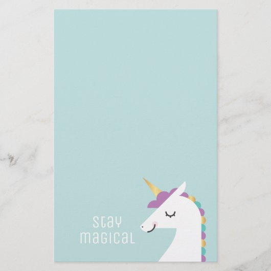 Cute and Modern Rainbow Unicorn Briefpapier (Voorkant)