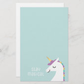 Cute and Modern Rainbow Unicorn Briefpapier (Voorkant / Achterkant)